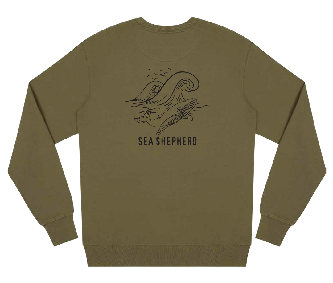 Whale Unisex Sweater - Faded Khaki