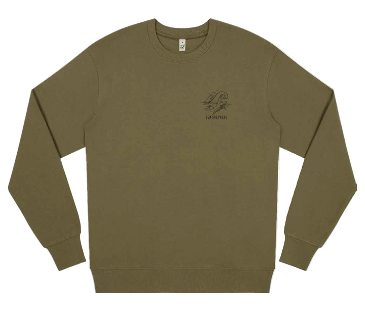 Whale Unisex Sweater - Faded Khaki