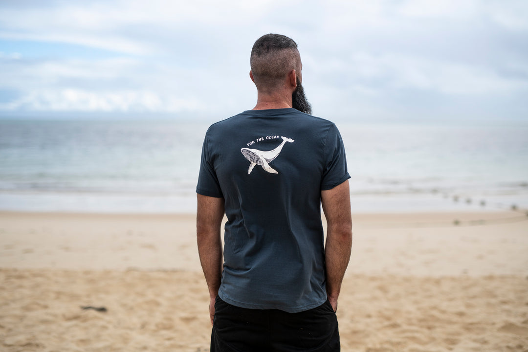 For The Ocean Whale Unisex Tee – Denim Blue