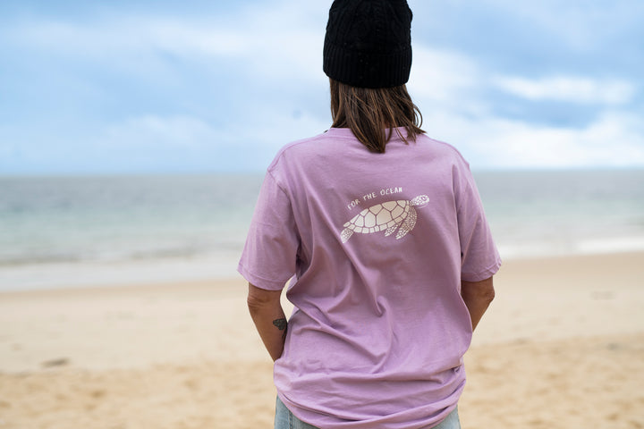 For The Ocean Turtle Unisex Tee - Lavender