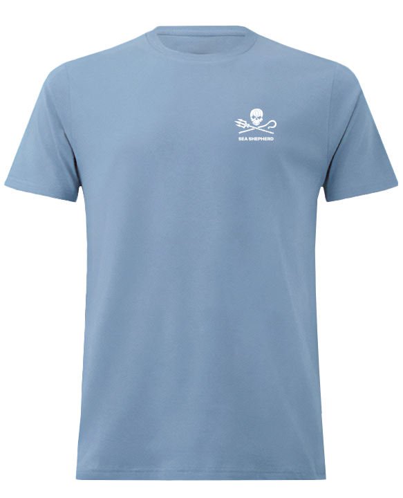 Jolly Roger Unisex Short Sleeve Tee - Back Large Logo - Blue Dusk - Limited Edition