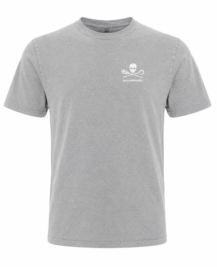 Jolly Roger Unisex Tee - Back Large Logo - Grey