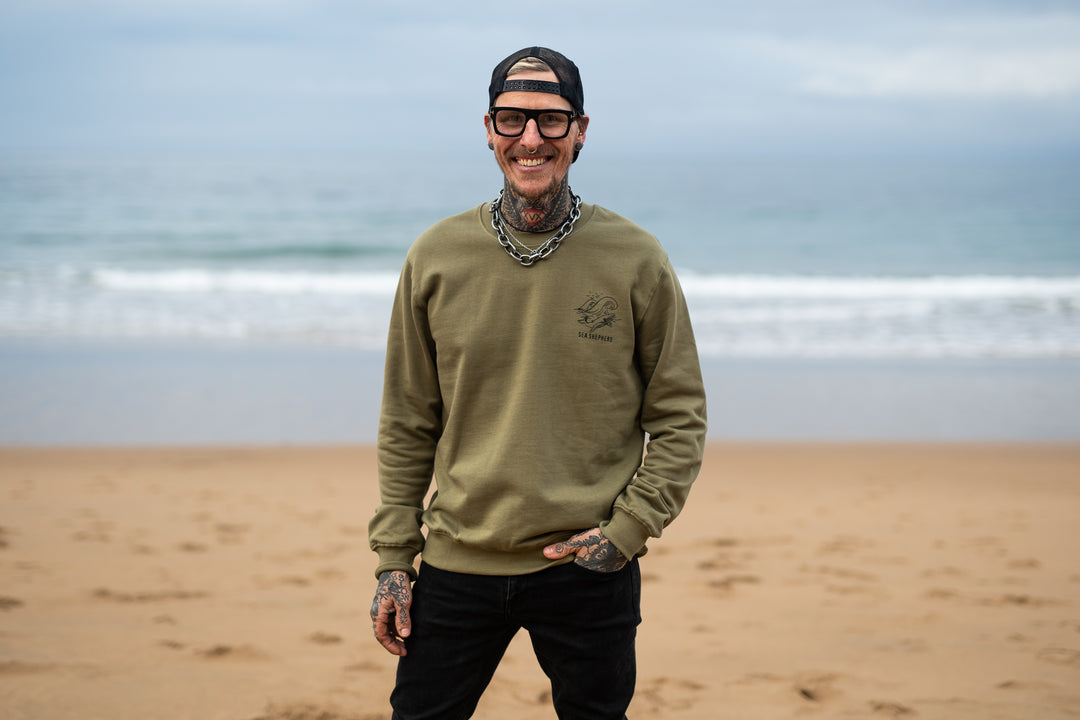 Whale Unisex Sweater - Faded Khaki