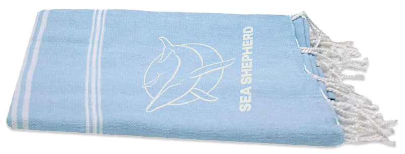 Classic Whale Turkish Towel - Sky Blue Stripe