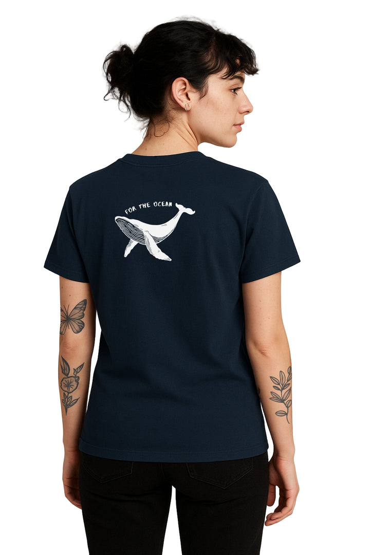 For The Ocean Whale Unisex Tee – Denim Blue