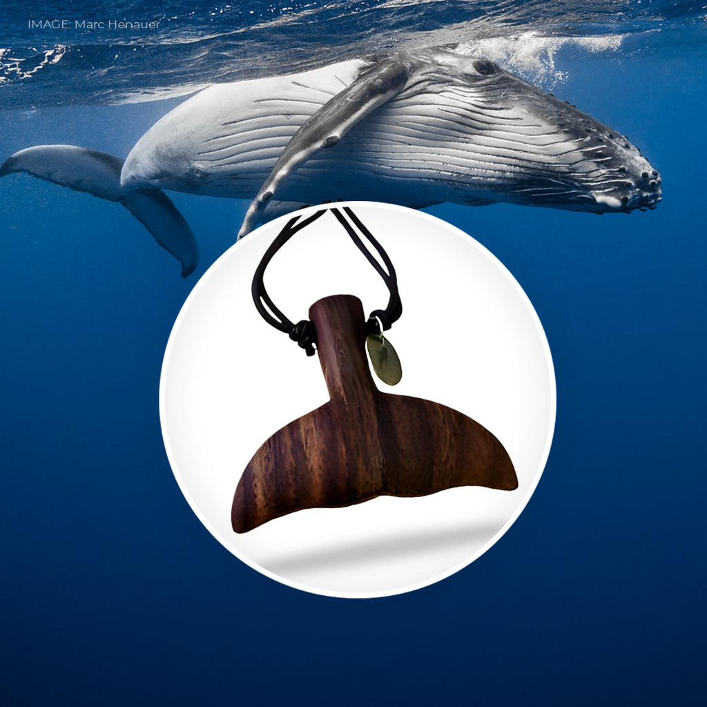 Wooden whale tail necklace top