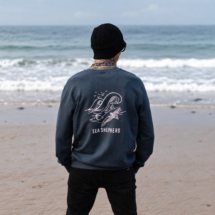 Whale Unisex Sweater - Dark Blue