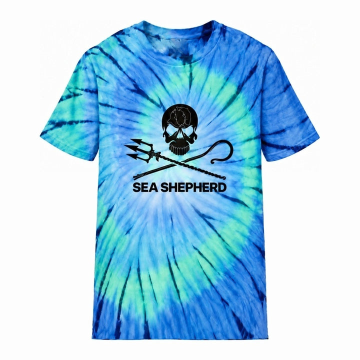 Jolly Roger Unisex Tie Dye Tee - Ocean Blue