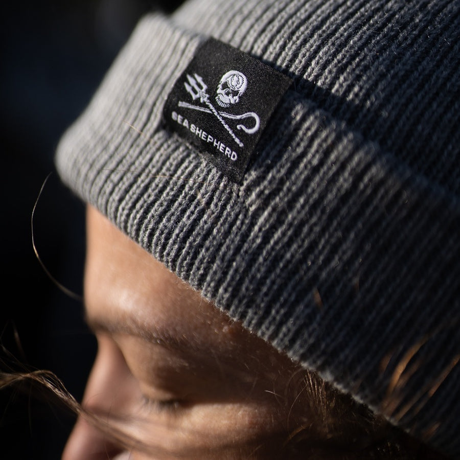 Jolly Roger Unisex Grey Pom Pom Beanie