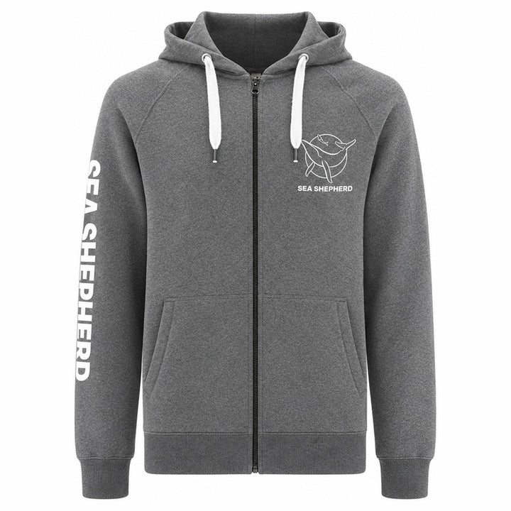 Classic Whale Grey Unisex Zip Hoodie