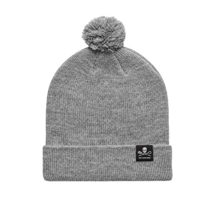 Jolly Roger Unisex Grey Pom Pom Beanie