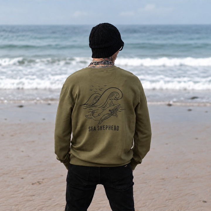 Whale Unisex Sweater - Faded Khaki