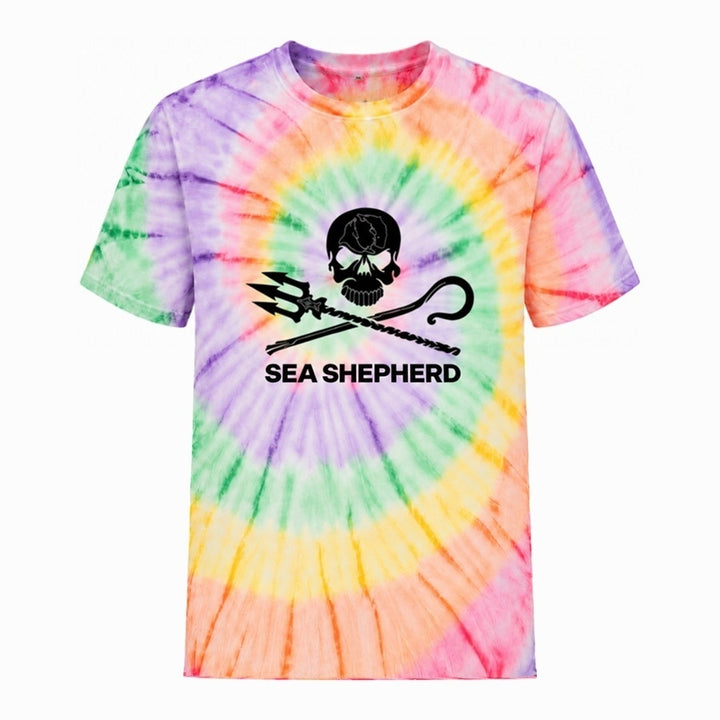 Jolly Roger Unisex Tie Dye Tee - Rainbow