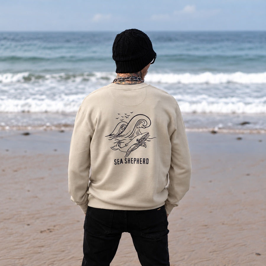 Whale Unisex Sweater - Light Sand