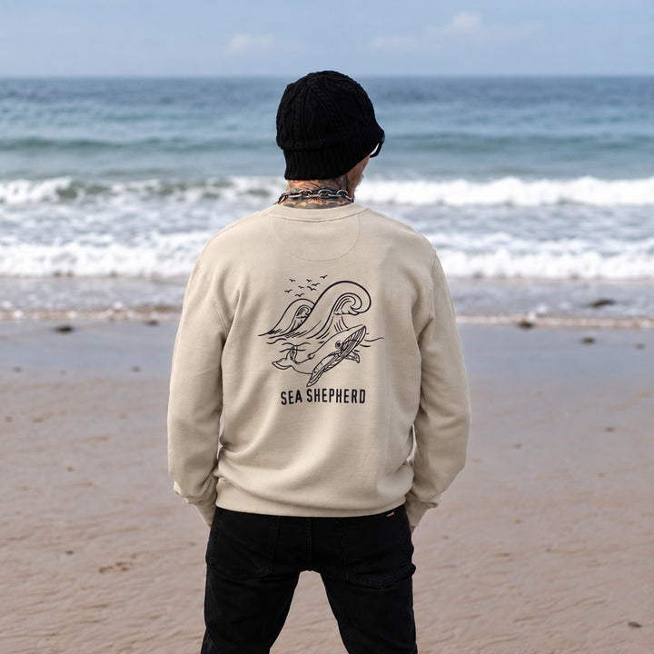 Whale Unisex Sweater - Light Sand