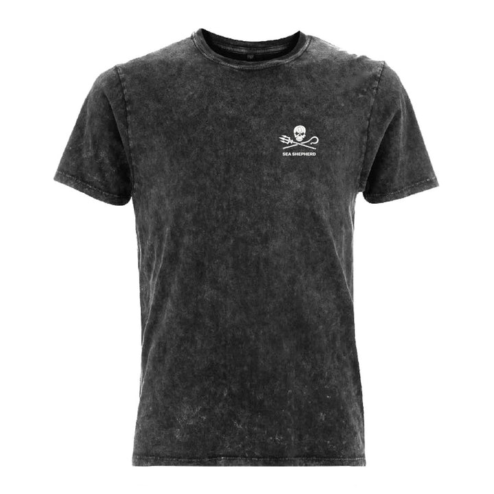 Jolly Roger Unisex Tee - Back Large Logo - Acid Black