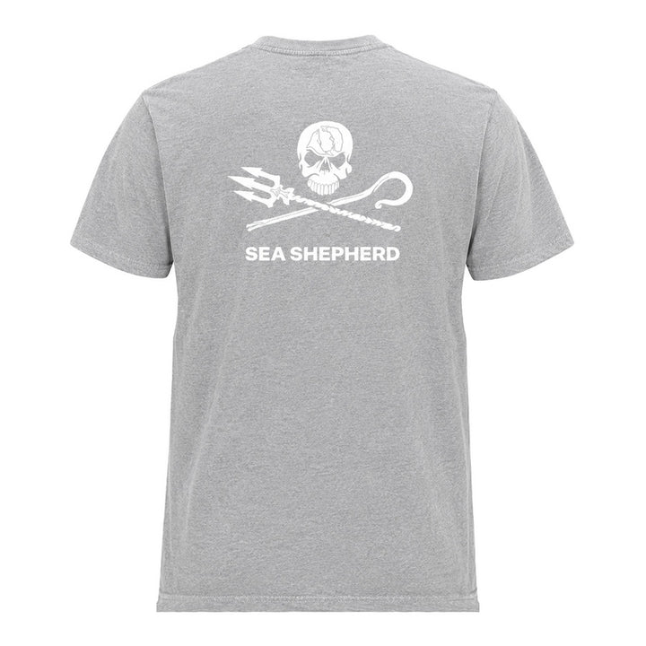 Jolly Roger Unisex Tee - Back Large Logo - Grey