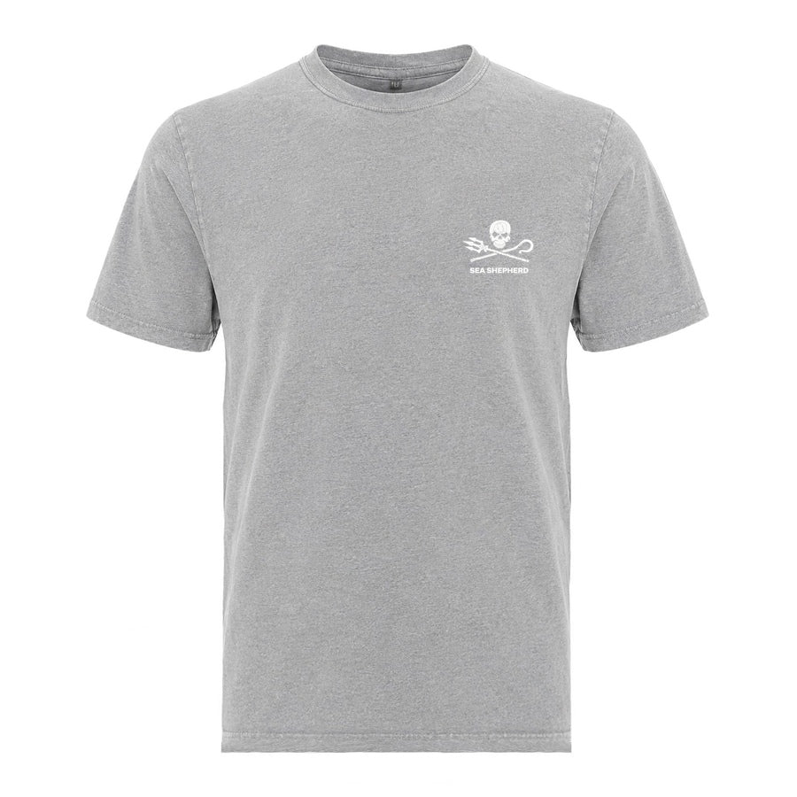 Jolly Roger Unisex Tee - Back Large Logo - Grey