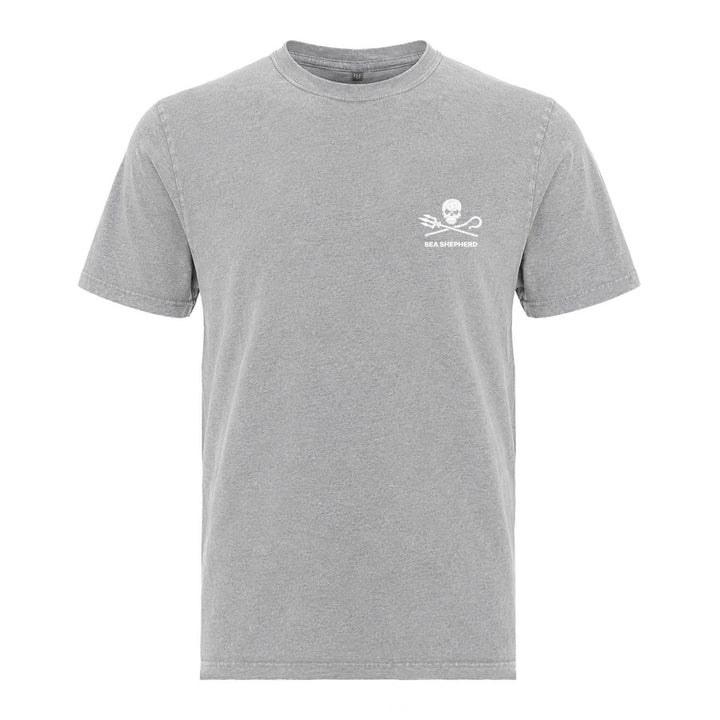 Jolly Roger Unisex Tee - Back Large Logo - Grey