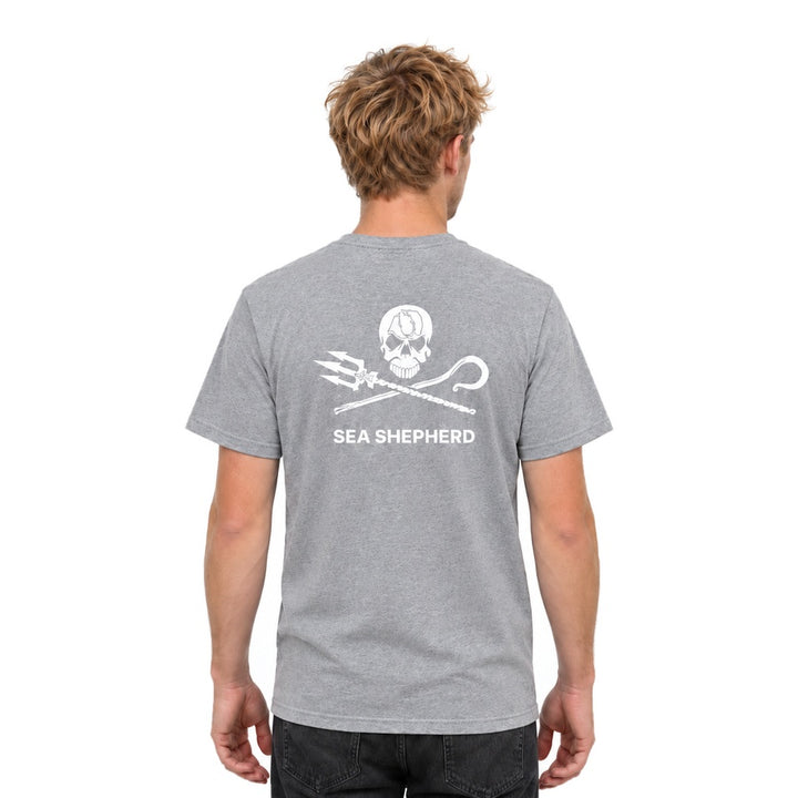 Jolly Roger Unisex Tee - Back Large Logo - Grey