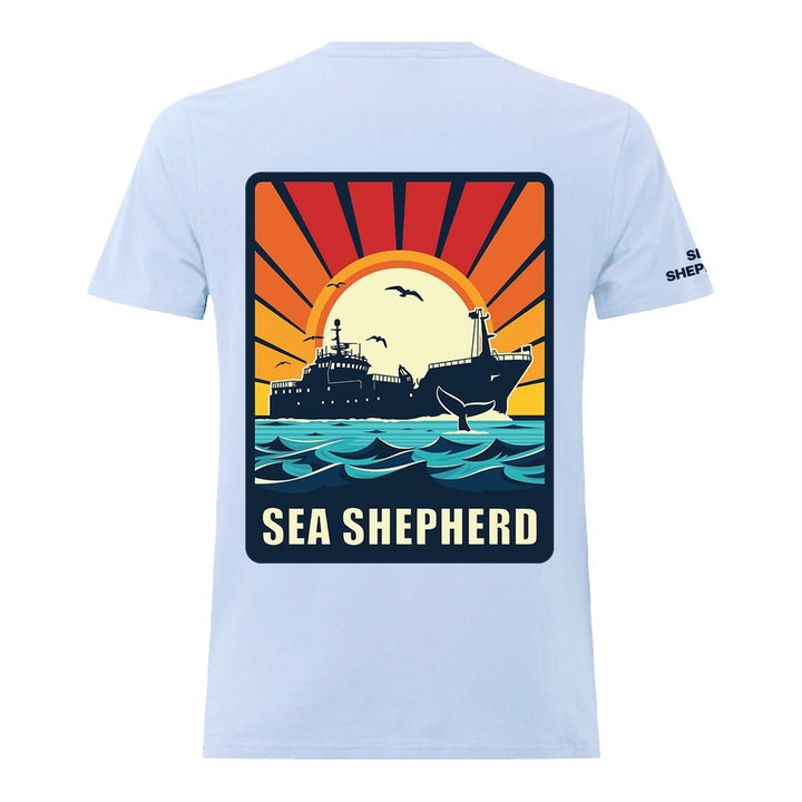 Allankay Ship Retro Unisex Tee - Light Blue