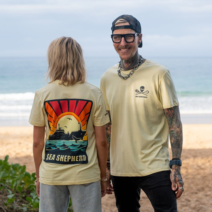Allankay Ship Retro Unisex Tee - Butter