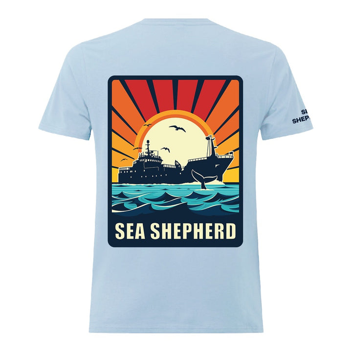 Allankay Ship Retro Unisex Tee - Light Blue