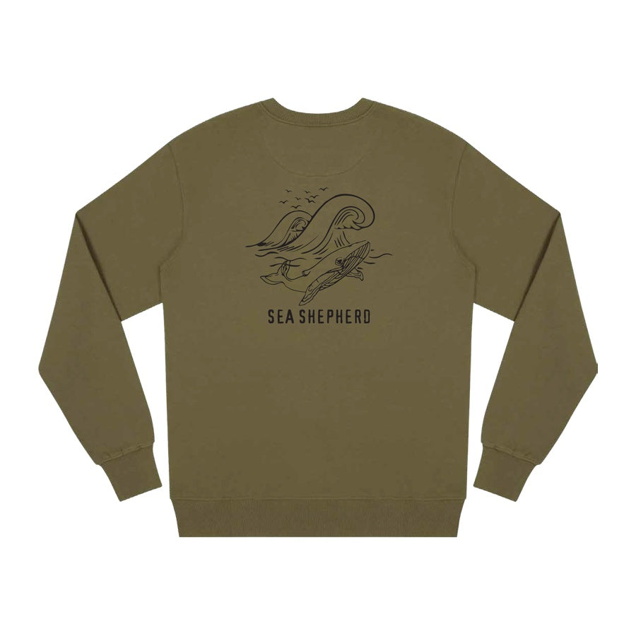 Whale Unisex Sweater - Faded Khaki