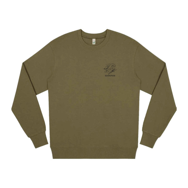 Whale Unisex Sweater - Faded Khaki