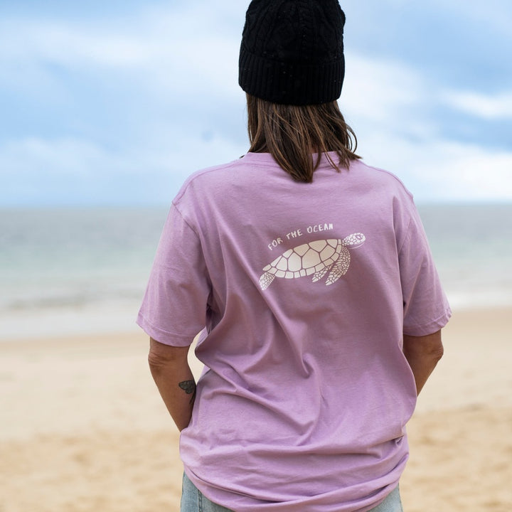 For The Ocean Turtle Unisex Tee - Lavender