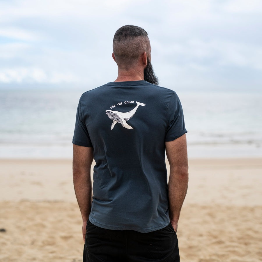 For The Ocean Whale Unisex Tee – Denim Blue