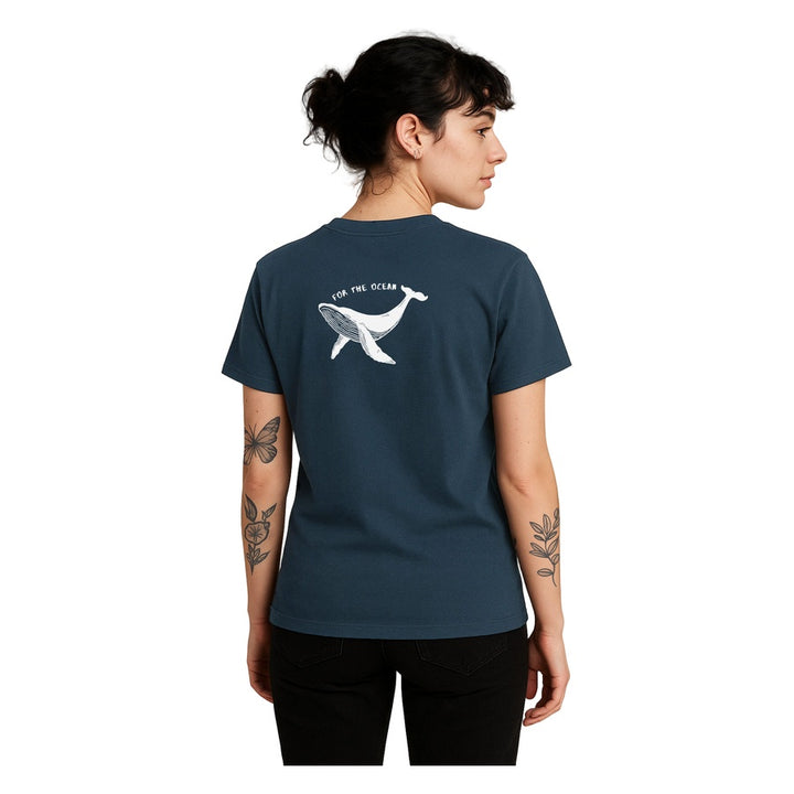 For The Ocean Whale Unisex Tee – Denim Blue