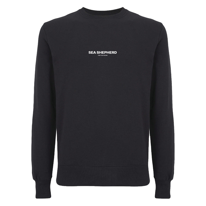 Sea Shepherd Unisex 100% Organic Cotton Embroidered Sweater - Black