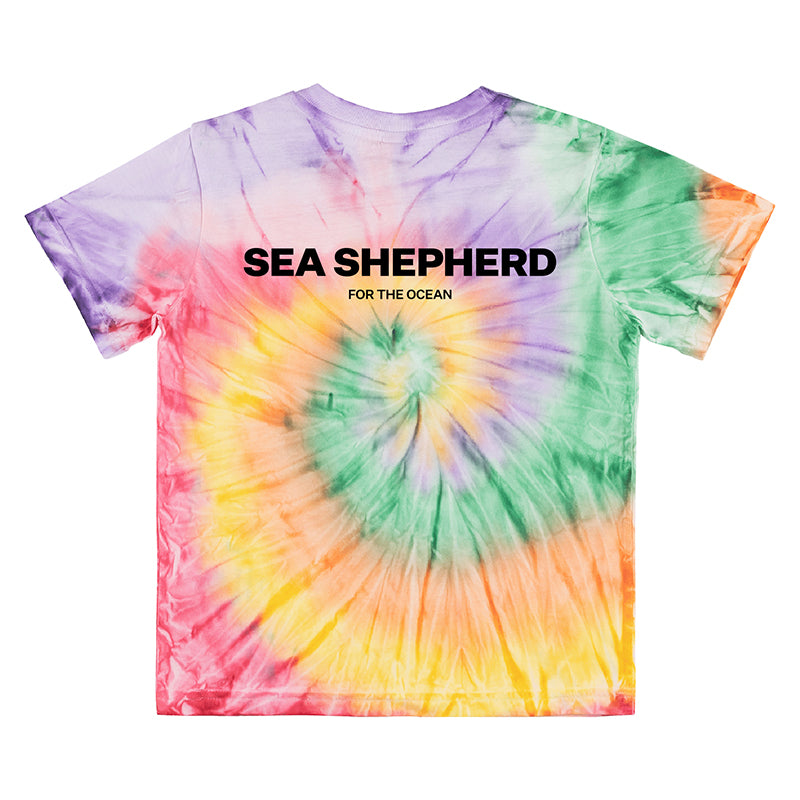 Classic Whale Youth Tie Dye Tee - Rainbow