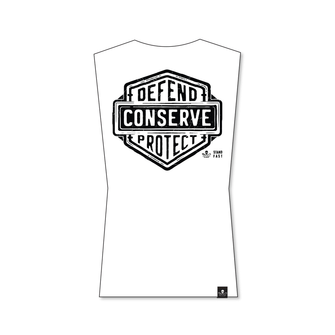 Sea Shepherd Stand Fast - Defend Conserve Protect Forever  Muscle Tee - White